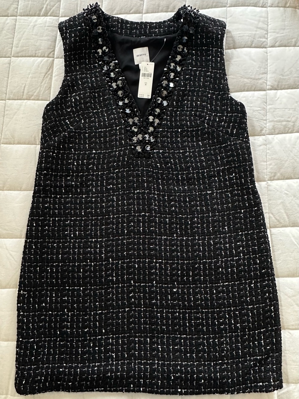 NWT Maeve V Neck Tweed Minidress size Medium